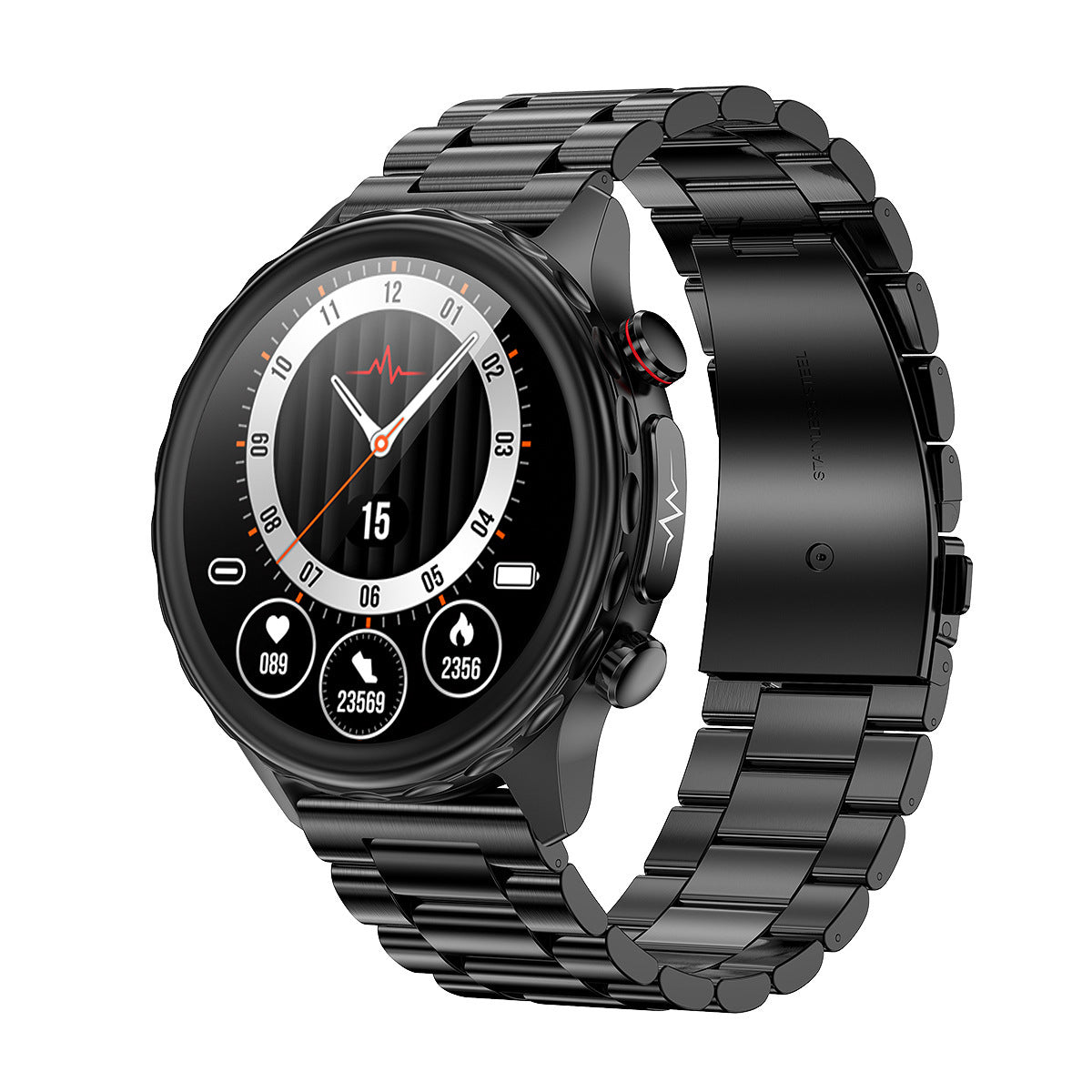 Jam tangan pintar dengan fitur olahraga, kesehatan, dan panggilan Bluetooth