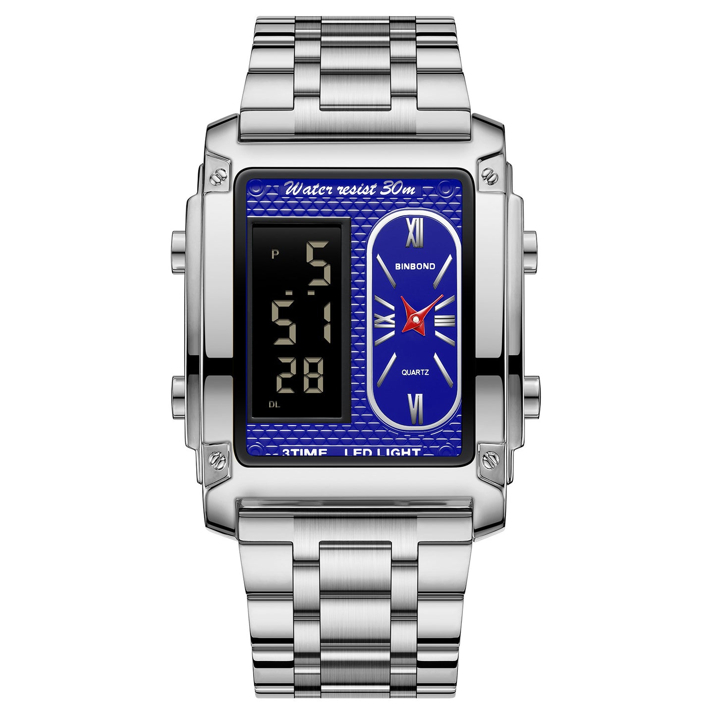 Jam tangan pria fitur kalender dan alarm digital