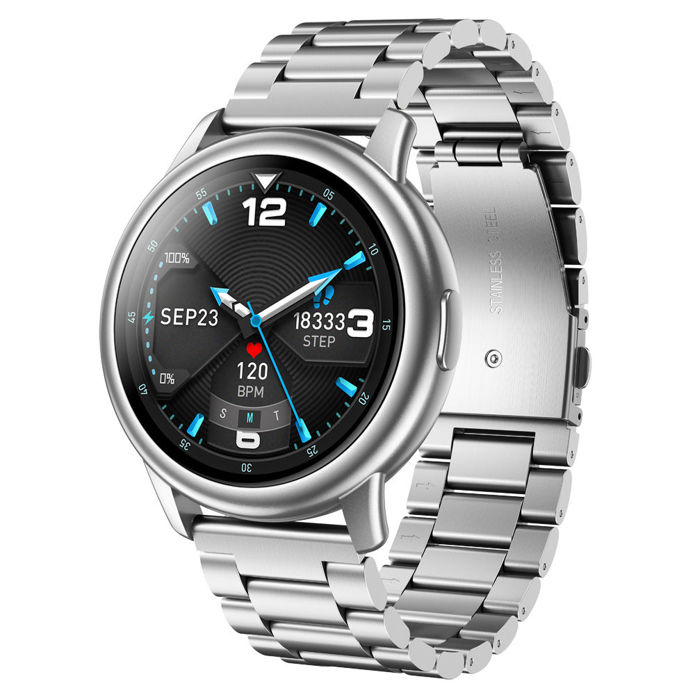 Jam tangan smartwatch pria yang kompatibel dengan iOS dan Android