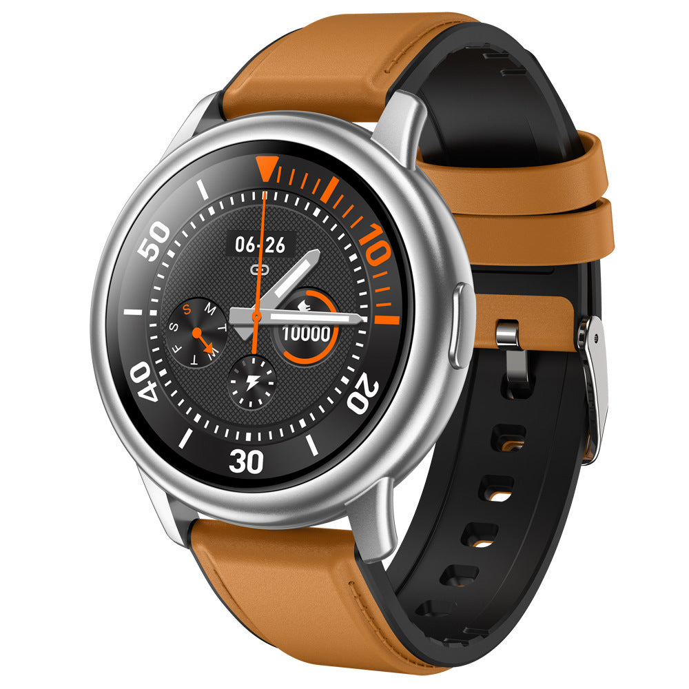 Smartwatch pria dengan pengoperasian layar sentuh dan tombol fisik