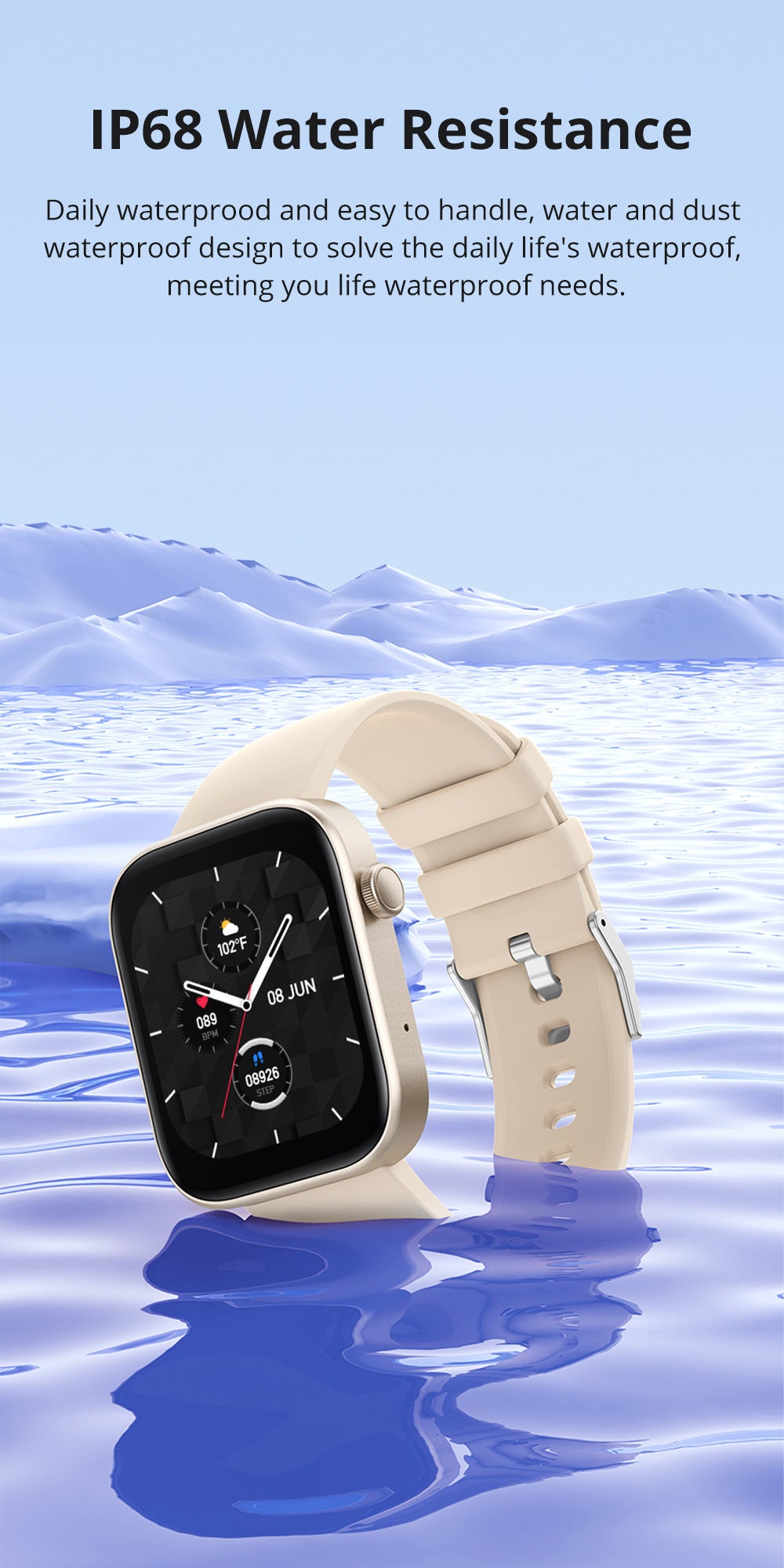 Smartwatch tahan air bergaya sporty dan profesional