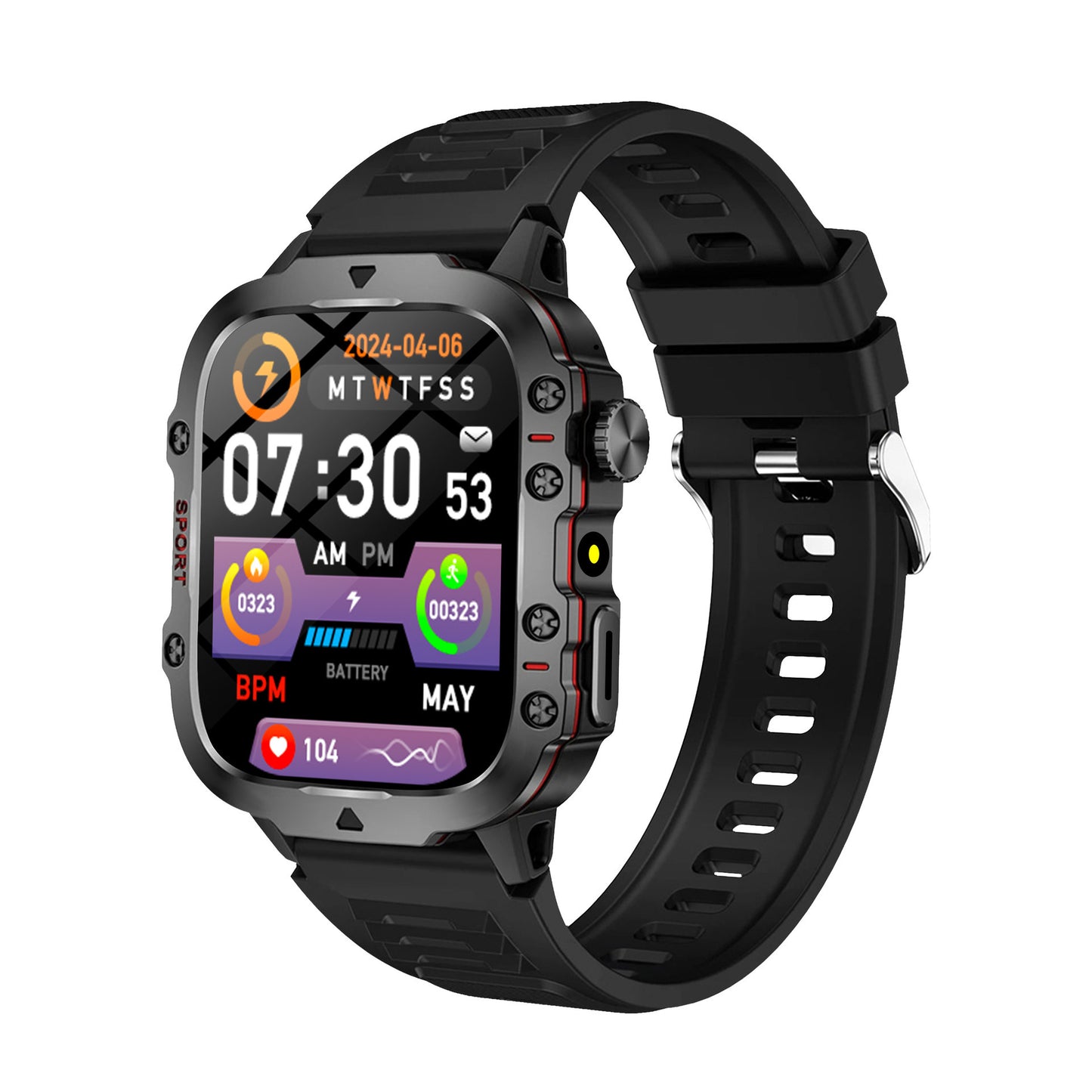 Tampilan depan smartwatch 9 pro full display