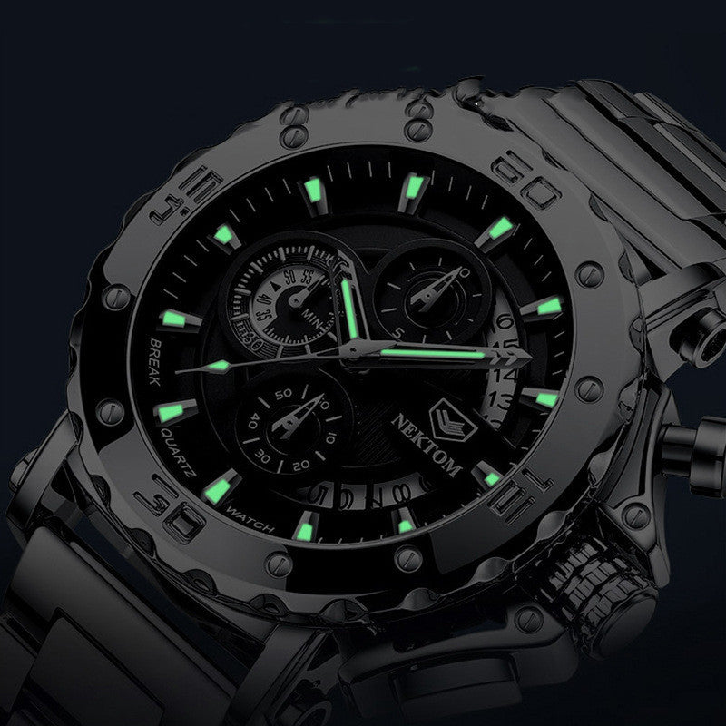 jam tangan AC pria luminous quartz elegan