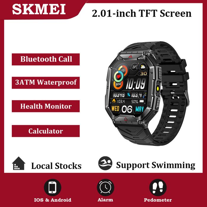 skmei smartwatch dengan monitor tekanan udara dan suhu