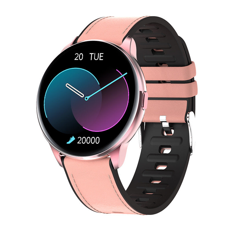 smartwatch gps Y90 dengan strap kulit, silikon, dan baja