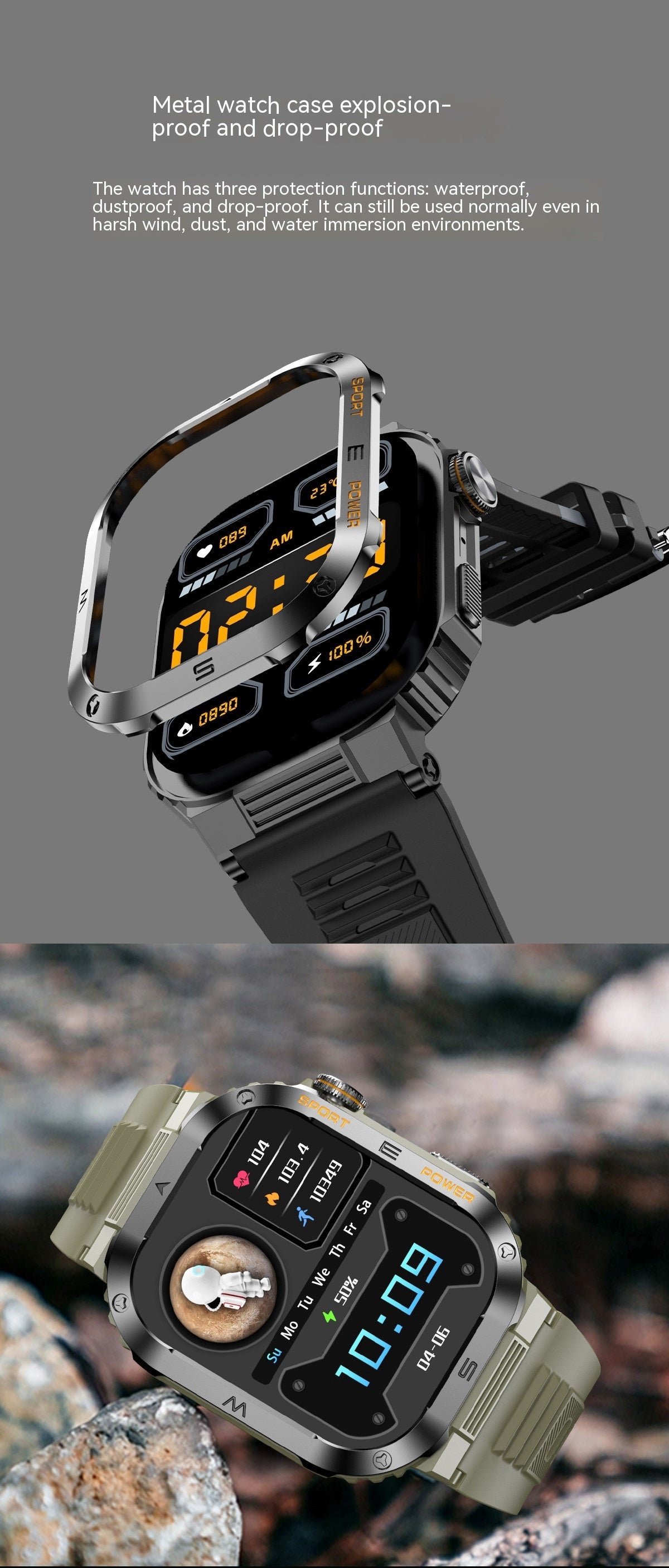 Jam tangan pintar dengan sertifikasi tahan air IP68