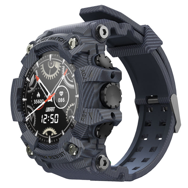 Tampilan smartwatch dengan strap silikon hitam