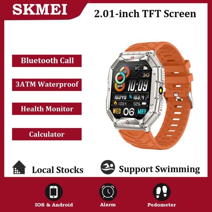 skmei smartwatch dengan senter led dan kompas
