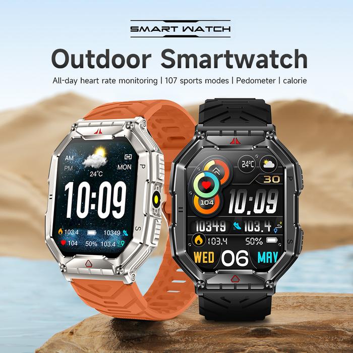 skmei smartwatch jam tangan militer dengan monitor detak jantung